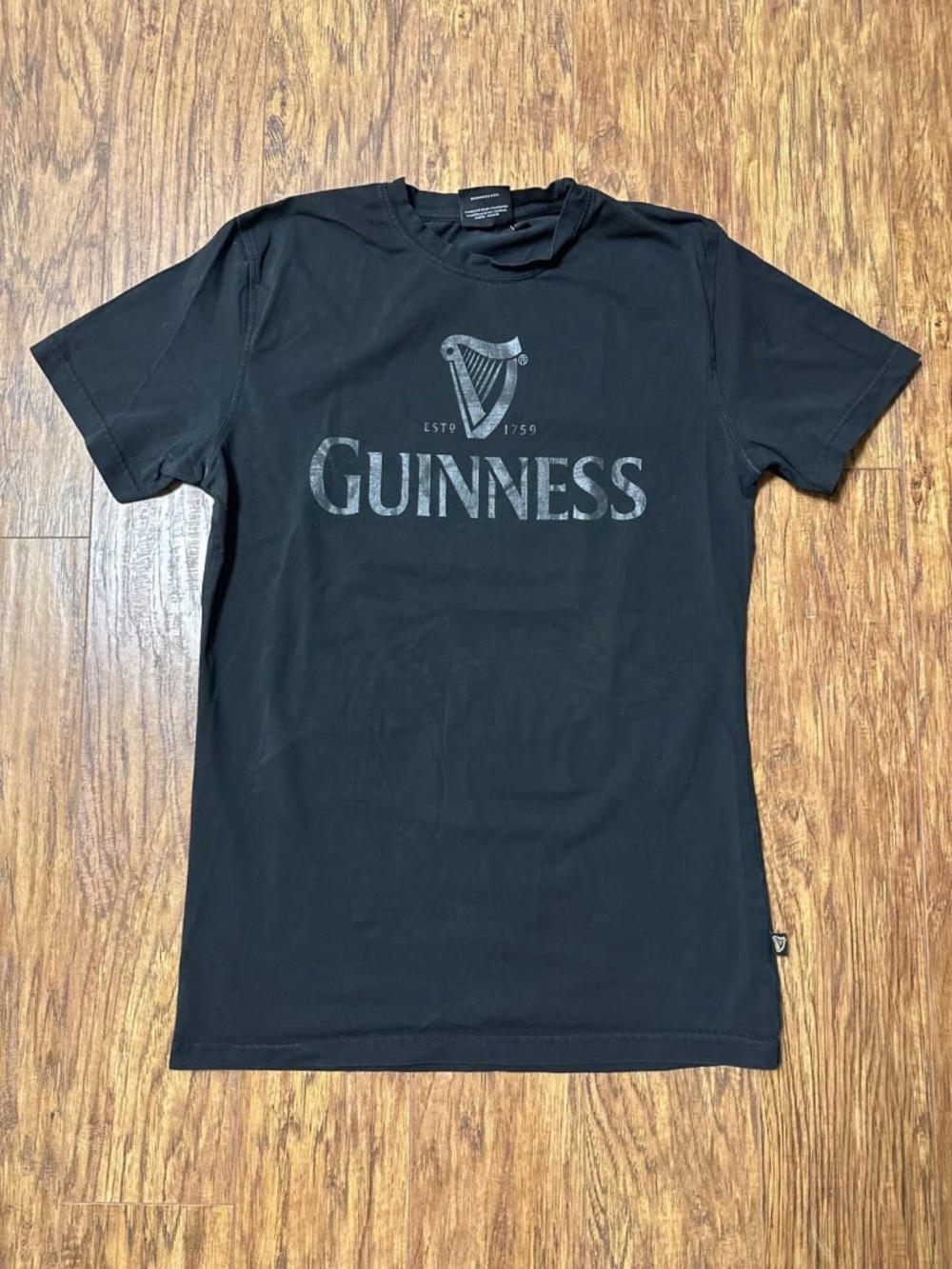 Guinness Official Merch Short Sleeve T-Shirt Black Size Large
